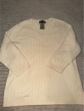 525 America cream cable knit sweater